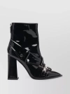 MOSCHINO LEATHER BOOTS WITH STRIKING JACKET-INSPIRED DETAILS