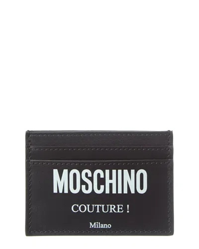 Moschino Leather Card Case In Black