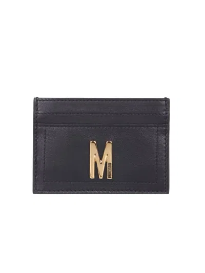 Moschino Leather Card Holder In Black