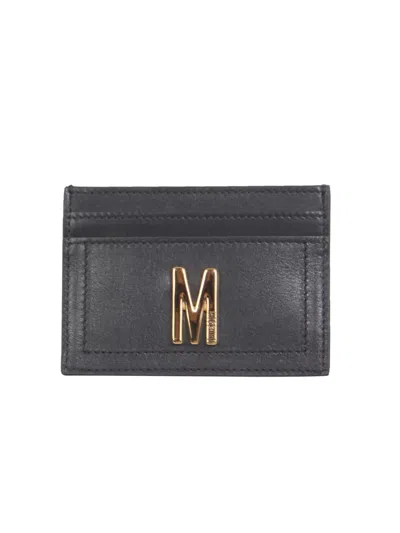Moschino Leather Card Holder In Black