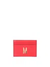 Moschino Couture Card Holder With Gold Plaque In Fuchsia