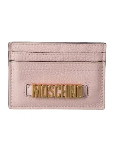 Pre-owned Moschino Leather Card Holder In Pink