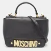MOSCHINO LEATHER CLASSIC LOGO TOP HANDLE BAG
