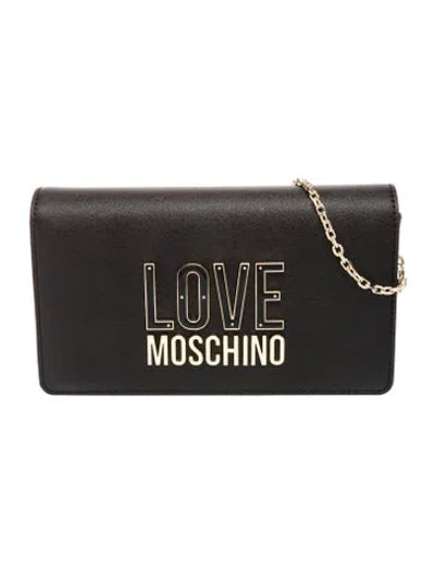 Pre-owned Moschino Leather Clutch In Black