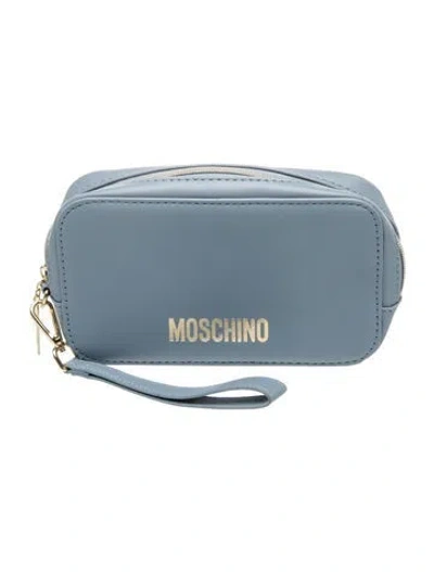 Pre-owned Moschino Leather Clutch In Blue