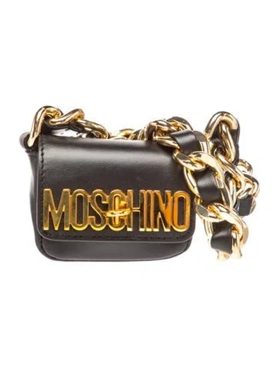 Pre-owned Moschino Leather Clutch In Brown