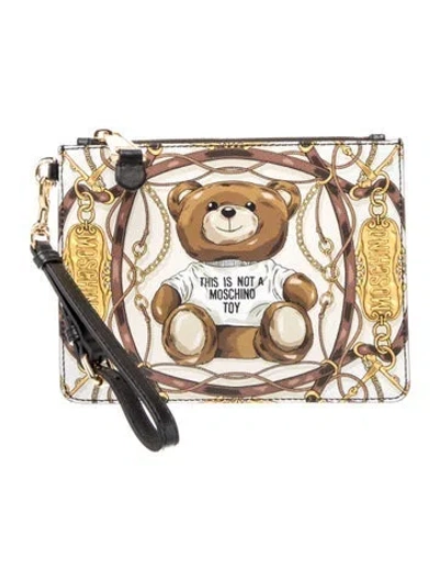 Pre-owned Moschino Leather Clutch In Multi