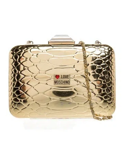 Pre-owned Moschino Leather Clutch In Neutrals