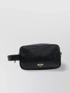MOSCHINO LEATHER CLUTCH WITH HANDLE AND STRAP