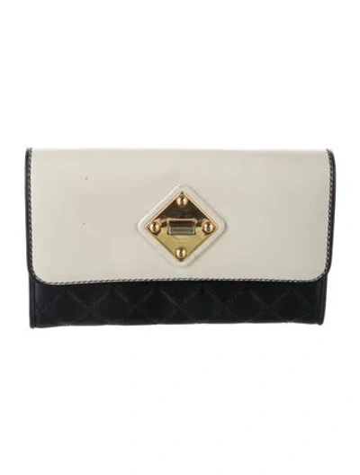 Pre-owned Moschino Leather Colorblock Pattern Pouch
