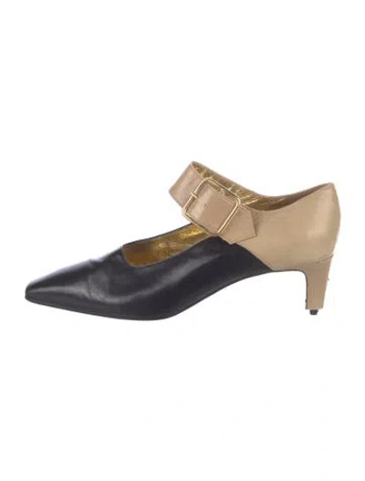 Pre-owned Moschino Leather Colorblock Pattern Pumps In Black
