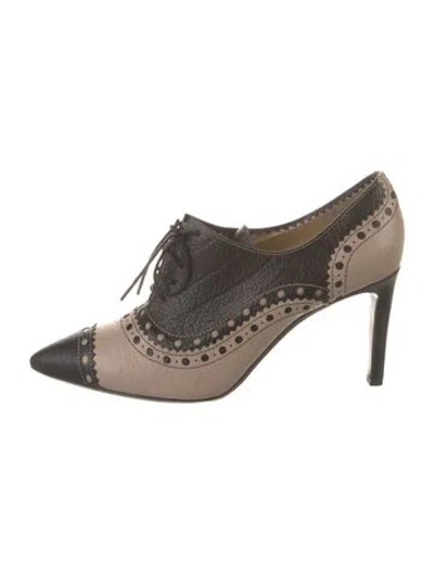 Pre-owned Moschino Leather Colorblock Pattern Pumps In Multi