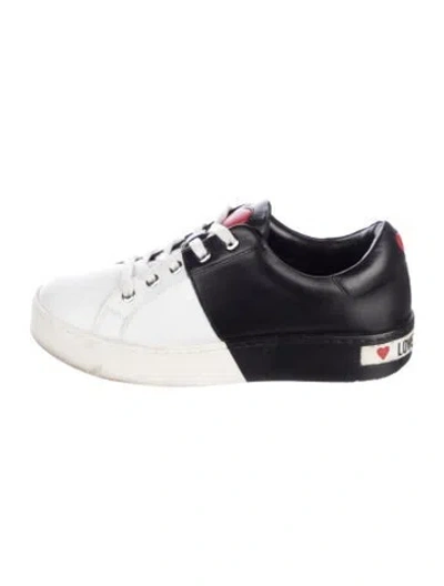 Pre-owned Moschino Leather Colorblock Pattern Sneakers In Multi