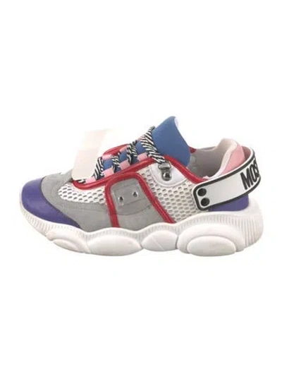 Pre-owned Moschino Leather Colorblock Pattern Sneakers In Multi