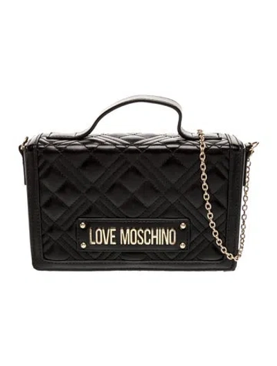 Pre-owned Moschino Leather Crossbody Bag In Black