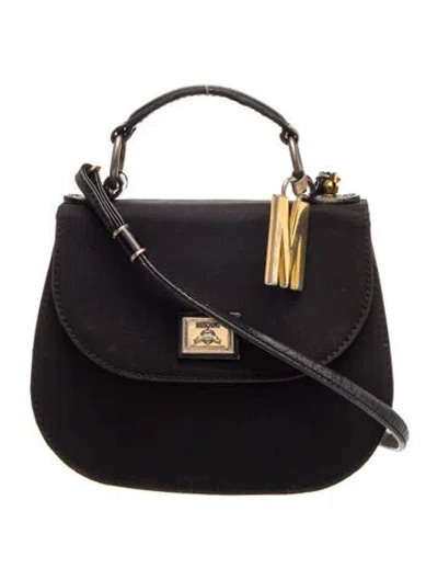 Pre-owned Moschino Leather Crossbody Bag In Black