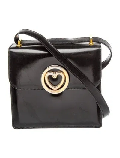 Pre-owned Moschino Leather Crossbody Bag In Black