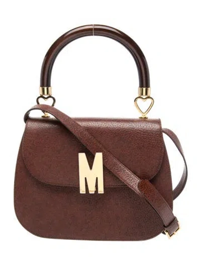 Pre-owned Moschino Leather Crossbody Bag In Brown