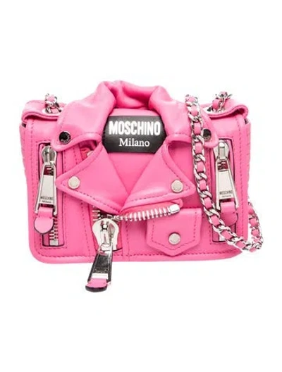 Pre-owned Moschino Leather Crossbody Bag In Pink