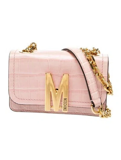 Pre-owned Moschino Leather Crossbody Bag In Pink