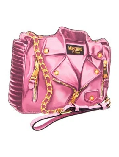 Pre-owned Moschino Leather Crossbody Bag In Pink