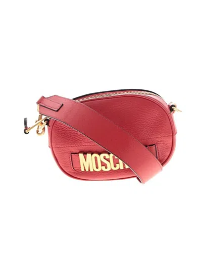 Pre-owned Moschino Leather Crossbody Bag In Red