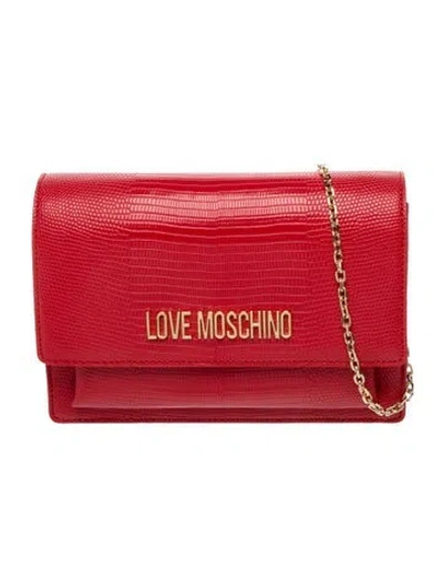 Pre-owned Moschino Leather Crossbody Bag In Red