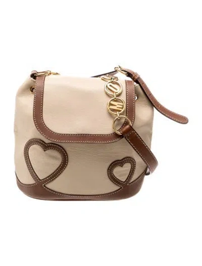 Pre-owned Moschino Leather Crossbody Bag Vintage In Brown