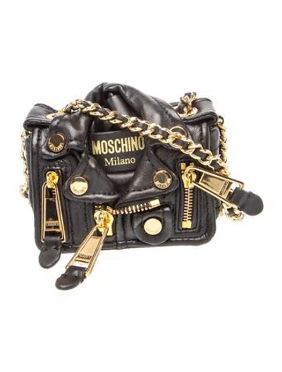 Pre-owned Moschino Leather Crossbody Bag W/ Tags In Black