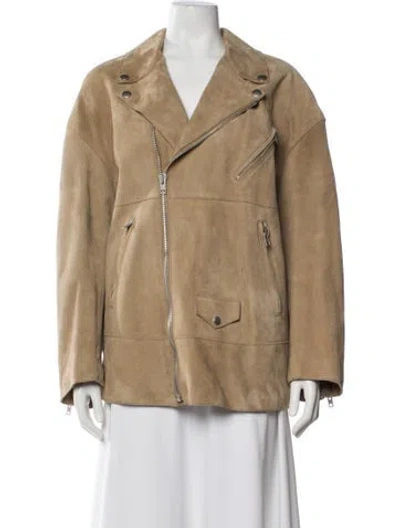 Pre-owned Moschino Leather Evening Jacket In Brown