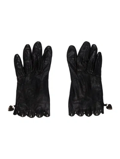 Pre-owned Moschino Leather Gloves In Black