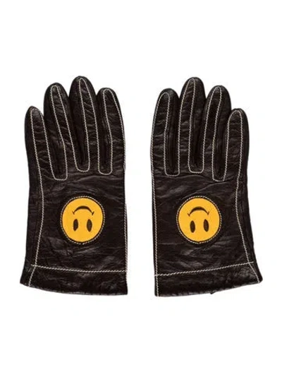 Pre-owned Moschino Leather Gloves In Brown