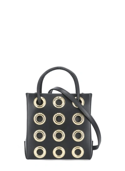 Moschino Leather Hand Bag In Black