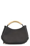 Moschino Curved-handle Leather Tote Bag In Black