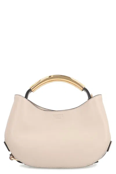 Moschino Leather Handbag In Gray