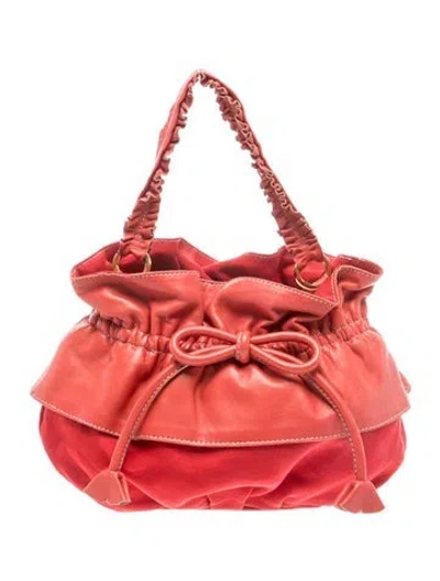 Pre-owned Moschino Leather Hobo In Red
