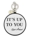 Moschino Leather Keyring In White