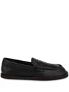 Moschino Leather Loafers In Black