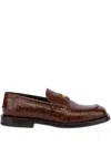 Moschino Leather Loafers In Brown