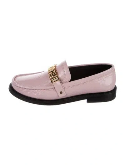 Pre-owned Moschino Leather Loafers In Pink