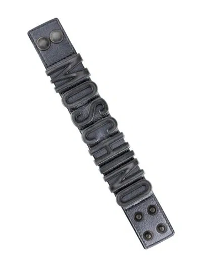 Pre-owned Moschino Leather Logo Wrap Bracelet