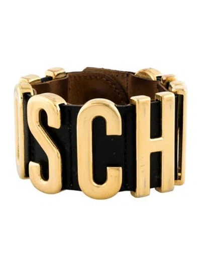 Pre-owned Moschino Leather Logo Wrap Bracelet In Multi