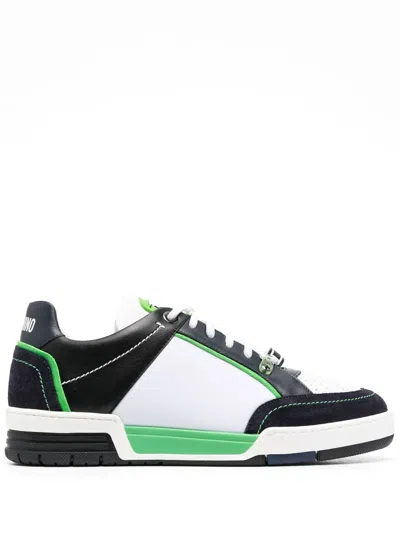 Moschino Leather Low-top Sneakers In Multicolor