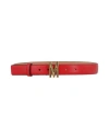 MOSCHINO MOSCHINO LEATHER M-PLAQUE BELT WOMAN BELT RED SIZE 38 LEATHER