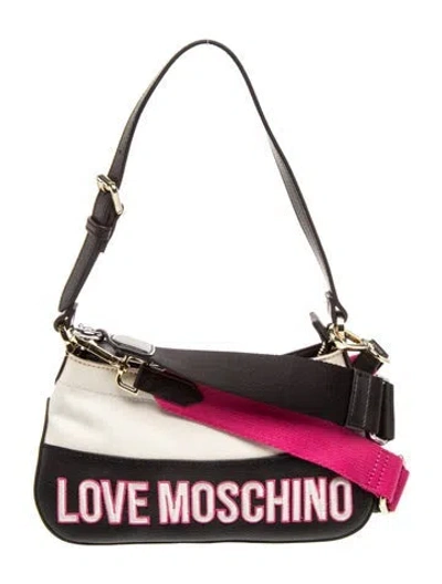 Pre-owned Moschino Leather Messenger Bag In Multi