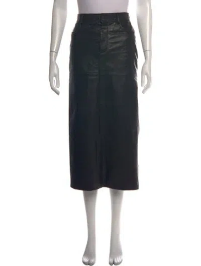 Pre-owned Moschino Leather Midi Length Skirt In Black