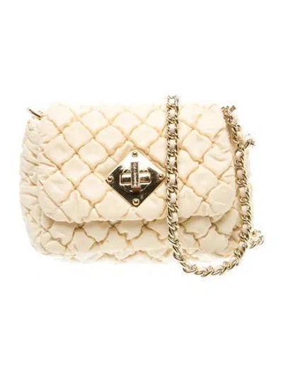 Pre-owned Moschino Leather Minaudière In Gold/metallic