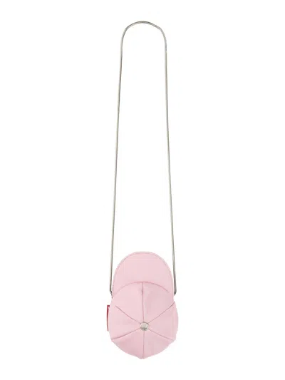 Moschino Leather Mini Shoulder Bag In Pink