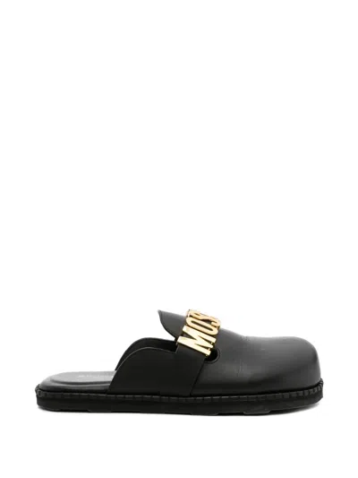 Pre-owned Moschino Leather Mules In Black