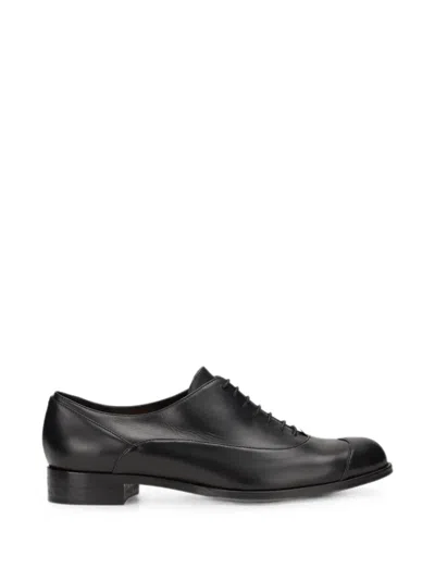 Moschino Leather Oxford Shoes In Black